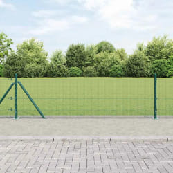 vidaXL Clôture avec poteaux Vert 0.6 x 25 m Acier