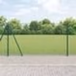 vidaXL Clôture en fil soudé avec 13 poteaux flanqués verts 1,2x25 m en acier