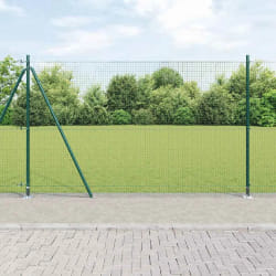 vidaXL Set de piquets de clôture en acier Set de 2 Vert