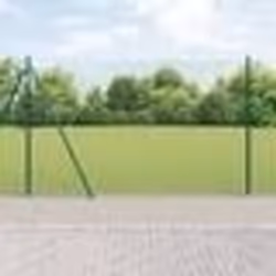 vidaXL Clôture en mailles avec 13 poteaux - Vert 1,6x25 m en acier