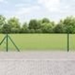 vidaXL Clôture en fil soudé avec 13 poteaux à talon Vert 0.4x50 m Acier