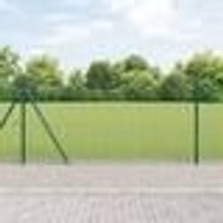 vidaXL Clôture en fil soudé avec 13 poteaux flangés Vert 0.8x50 m Acier