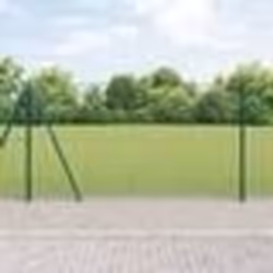 vidaXL Clôture en fil soudé avec 13 poteaux flangés verts 1.2x50 m acier.