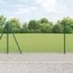 vidaXL Clôture en Fil Soudé avec 13 Poteaux à Flasque Vert 1,2x50 m Acier
