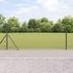vidaXL Clôture en Fil Soudé avec 7 Poteaux Flangés Gris 0.4x10 m Acier