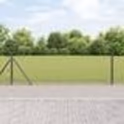 vidaXL Clôture en fil soudé avec 7 poteaux flangés Gris 0.6x10 m Acier