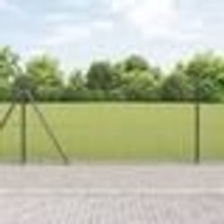 vidaXL Clôture en Fil Soudé avec 7 Poteaux à Rebord Gris 0.8x10 m Acier