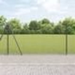 vidaXL Clôture en fil soudé avec 7 poteaux gris 1,2x10 m Acier