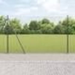 vidaXL Clôture en fil soudé avec 7 poteaux à flanges gris 1.4x10 m acier