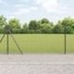 vidaXL Clôture en fil soudé avec 13 poteaux à flange Gris 0.8x50 m Acier
