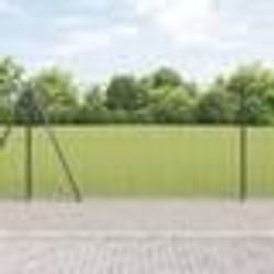vidaXL Clôture en fil soudé avec 13 poteaux flanqués Gris 1.2x50 m Acier