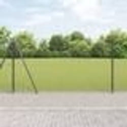 vidaXL Clôture en fil soudé avec 13 poteaux flanqués Gris 1,2x50 m Acier