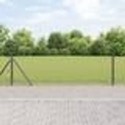 vidaXL Clôture en Fil Soudé avec 13 Poteaux Flangés Gris 0.4x100 m Acier