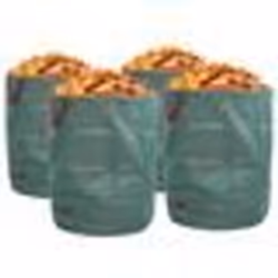 Sacs à déchets de jardin vidaXL avec poignées 4 pcs pliables ronds verts 300 L