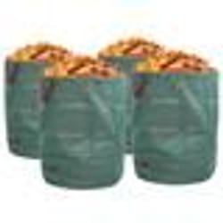 Sacs à déchets de jardin vidaXL avec poignées 4 pcs pliables ronds verts 300 L