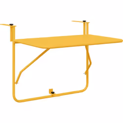 Cette table d'extérieur rectangulaire moderne est pratique et se distingue avec sa couleur jaune moutarde éclatante. Idéale p ...