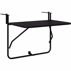 Cette table de salle à manger de patio noire rectangulaire est stylée et pratique. C'est un super point focal pour ton balcon ...