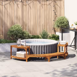 Cette enceinte pour bain à remous vidaXL est en bois d'acacia massif et présente un design minimaliste qui met en valeur ton ...