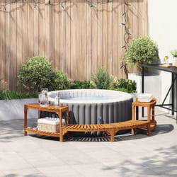 Enceinte pour bain à remous semi-ronde 252x112x55,5 cm en bois massif