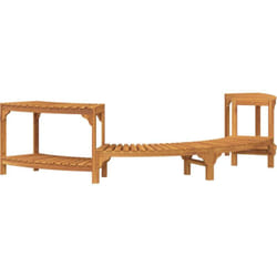 Vidaxl - Entourage de bain à remous semi-ronde 272x120.5x55.5 cm en bois massif d'acacia