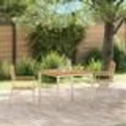vidaXL Chaises de jardin empilables 2 pcs en bois d'acacia et acier inoxydable