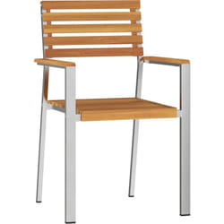Vidaxl - Chaises de jardin empilables 4 pcs en bois d'acacia et acier inoxydable