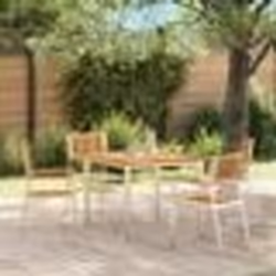 vidaXL Chaises de jardin empilables 4 pcs en bois massif teck et acier inoxydable
