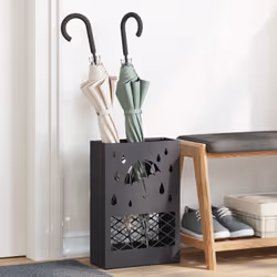 Ce porte-parapluies noir moderne est à la fois pratique et stylé pour votre entrée. Il garde les parapluies mouillés bien ran ...