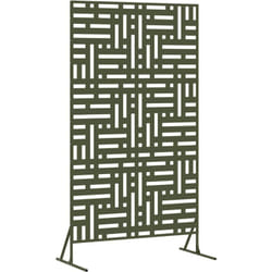 Panneau de clôture en métal Vert olive Métal Grand Motif vidaXL