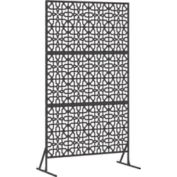 Cran de confidentialité noir 100x50x180 cm en acier Vidaxl