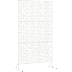 Cran de privacité – Blanc, 100x50x180 cm, en acier Vidaxl