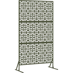 Cran de confidentialité vert olive 100x50x180 cm en acier. Vidaxl