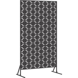 Cran de confidentialité noir 100x50x180 cm en acier. Vidaxl