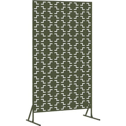 Écran de confidentialité , vert olive, 100x50x180 cm, en acier vidaXL
