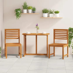 Chaises de jardin vidaXL sans accoudoirs 2 pcs en bois d'acacia costaud