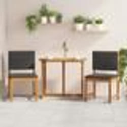Chaises de jardin sans accoudoirs avec coussins - 2 pcs en bois d'acacia