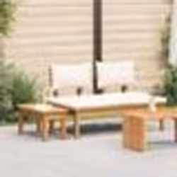 vidaXL Ensemble de bancs de jardin en bois massif - 2 pièces