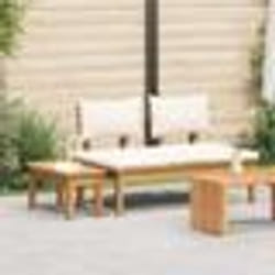 vidaXL Ensemble de bancs de jardin en bois massif - 2 pièces