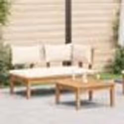 vidaXL Ensemble de banc de jardin en bois massif Teck