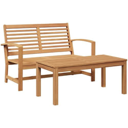 Vidaxl - Ensemble De Canapé De Jardin 2 Pcs Naturel Bois De Teck Solide