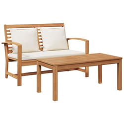Vidaxl Ensemble De Canapé De Jardin Naturel Bois De Teck Solide