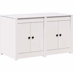 Ce meuble de cuisine d'extérieur blanc est là pour rendre le rangement pratique tout en embellissant ta cuisine. En bois de p ...