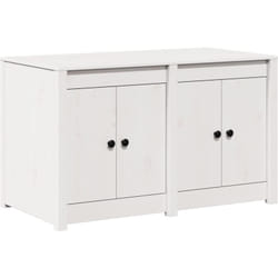 Meuble de cuisine d'extérieur blanc 106x55x64 cm en bois massif de pin Vidaxl
