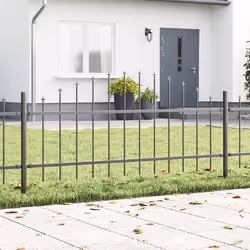 vidaXL Clôture de jardin , dessus arrondi, 1,7x0,75 m en acier.