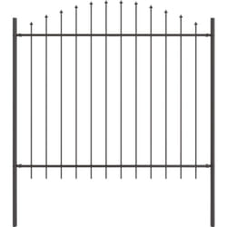 Clôture de jardin avec sommet en arche gris, dimensions 1,7x1,25m en acier Vidaxl