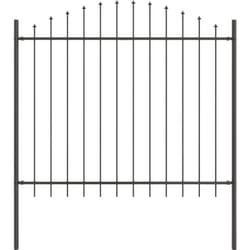 Clôture de jardin gris avec arc, 1,7x1,5 m en acier vidaXL