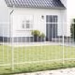 vidaXL Clôture de jardin avec un dessus en arc blanc, 1,7 m x 1,5 m, en acier.