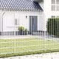 vidaXL Clôture de jardin , sommet en arc blanc, 1,7x2 m en acier.