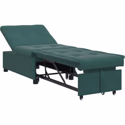 Ce canapé-lit 3-en-1 stylé en velours vert foncé mixe fonctionnalité et design chic, parfait pour s'asseoir et dormir. Que tu ...