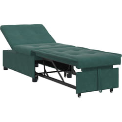 Vidaxl - Canapé-lit 3-en-1 design escamotable en velours vert foncé